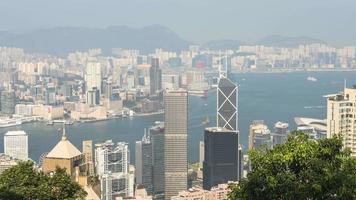 vista della città di hong kong dal picco, timelapse video