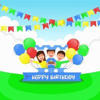 The children who give surprises on birthdays vector