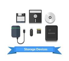 Various kind of storage devices vector