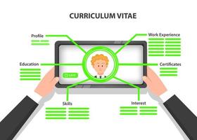 sistema de contratación de empleados de la empresa con tecnología de realidad aumentada vector