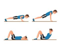 A man doing push ups and sit ups vector