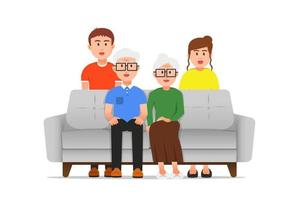 Illustration of a family looking in front of the camera for memorable photos vector