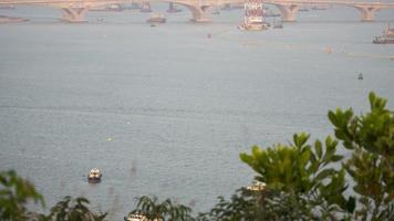 timelapse del tráfico de barcos en hong kong video