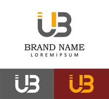 plantilla de diseño de logotipo de letra u y b vector