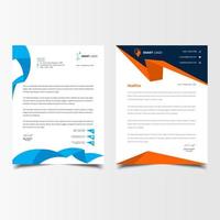 Abstract and waves letterhead design template. vector