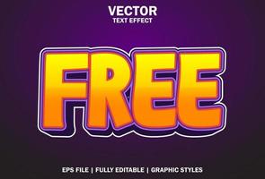 free text effect with orange and purple color. vector