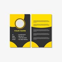 diseño de tarjeta de identificación de estilo simple y moderno con color amarillo. vector