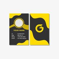 simple and modern style ID card design with yellow color. vector