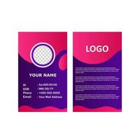 Corporate id card design template in purple modern style. vector