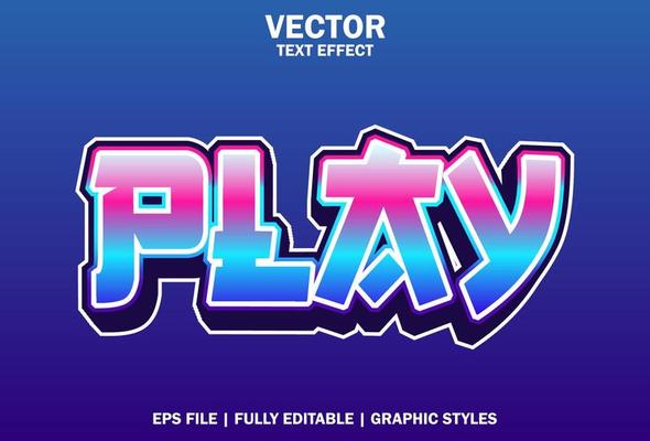 play text effect with purple color for logo.