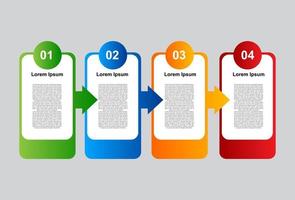 diseño de elementos infográficos con 4 etapas para presentación y negocios. vector