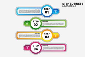 diseño de elementos infográficos con 4 etapas para presentación y negocios. vector