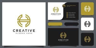 initial letter H logo line style vector design