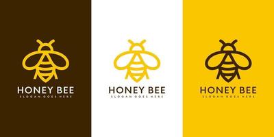 vector de logotipo de animales de abeja de miel