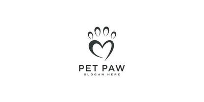 pet paw logo vector abstract design