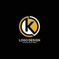 logotipo creativo de la letra k con elemento circular vector