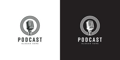 diseño de vector de logotipo de icono de podcast de mezcla