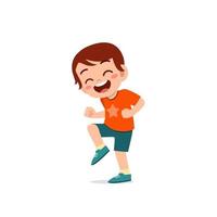 cute little kid boy show happy and celebrate pose expression vector