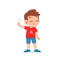 cute little kid boy show refuse expression gesture vector