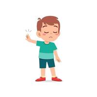 cute little kid boy show refuse expression gesture vector