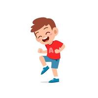 cute little kid boy show happy and celebrate pose expression vector