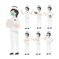 concepto de presentación de diseño de personajes de enfermera vector