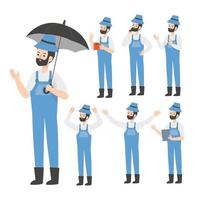 Farmer character design presenting concept vector