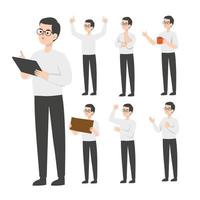 A Man character design presenting concept vector