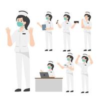 Nurse character design presenting concept vector