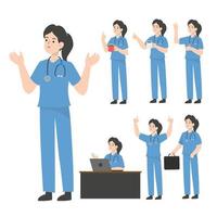 Doctor character design presenting concept vector