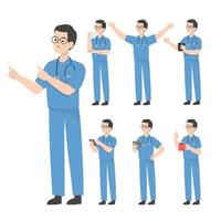 Doctor character design presenting concept vector