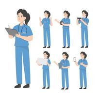 Doctor character design presenting concept vector