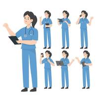 Doctor character design presenting concept vector