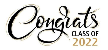 Congrats Class of 2022 Greeting Sign. Congrats Graduated vector