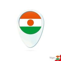 Niger flag location map pin icon on white background. vector