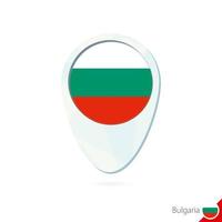 Bulgaria flag location map pin icon on white background. vector