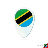 Tanzania flag location map pin icon on white background. vector