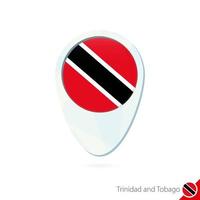 Trinidad and Tobago flag location map pin icon on white background. vector