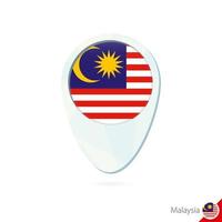 Malaysia flag location map pin icon on white background. vector