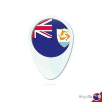 Anguilla flag location map pin icon on white background. vector