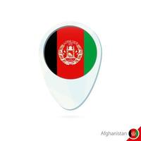 Afghanistan flag location map pin icon on white background. vector