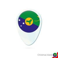 Christmas Island flag location map pin icon on white background. vector