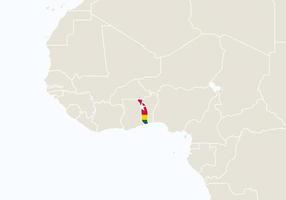 África con el mapa de togo resaltado. vector