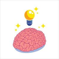 isometric brain idea vector illustration