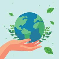 mother earth globe day world environment day vector illustrarton