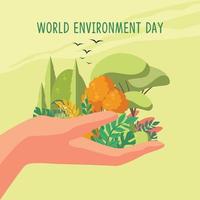 mother earth globe day world environment day vector illustrarton