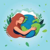 mother earth globe day world environment day vector illustrarton