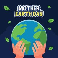 mother earth globe day world environment day vector illustrarton