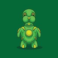Turtle Knight Humanoid Mecha Robot Mascot vector