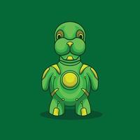 Turtle Knight Humanoid Mecha Robot Mascot vector